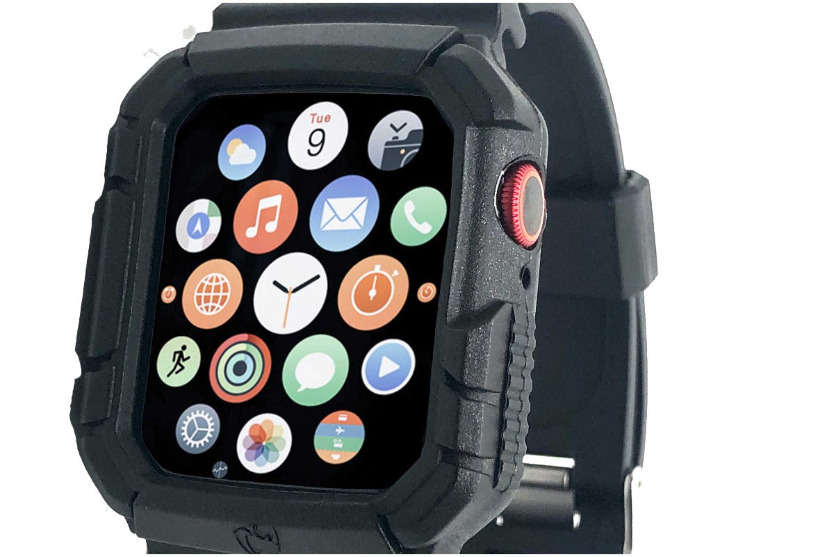 Rhino Brand's Apple Watch protector case, the black Rhino Band 2